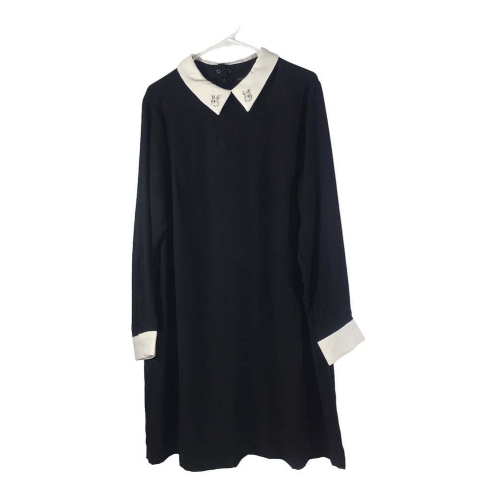Peter Pan Dress Alice In Wonderland Bunny Bunnies Black White size 1X